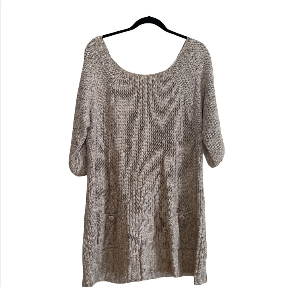 Free people gray long sweater with buttons